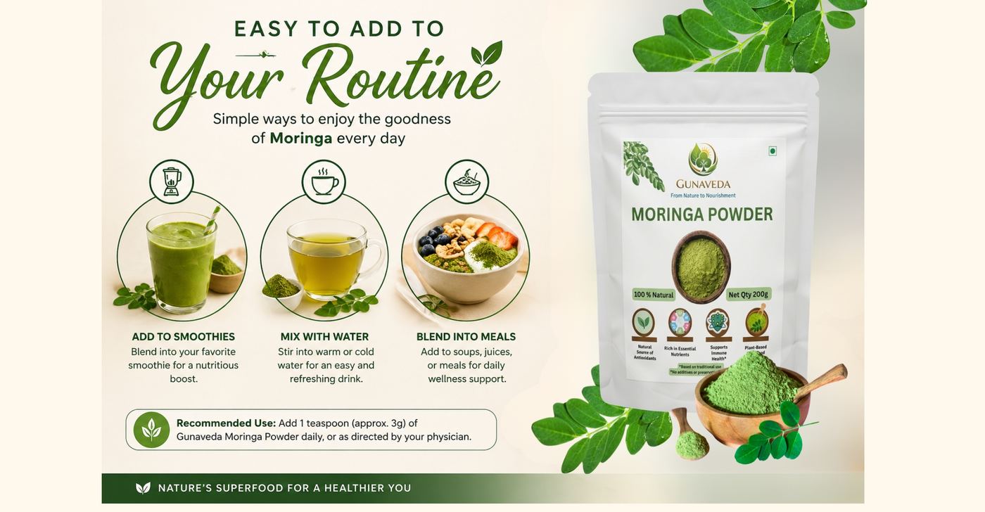 Complete Moringa usage guide — recipes, dosage and daily routine